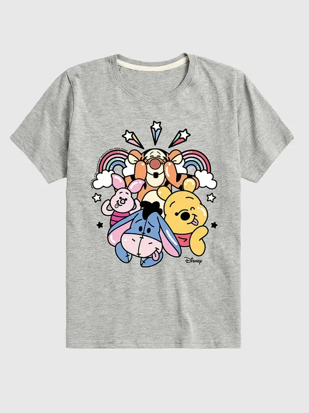 Kurzarm-T-Shirt für Kleinkinder mit Winnie Puuh und Freunden – Regenbogen und Sterne