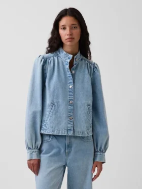 Kurze Swing-Jacke aus Denim