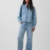 Kurze Swing-Jacke aus Denim