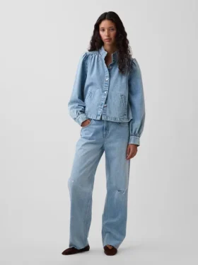 Kurze Swing-Jacke aus Denim