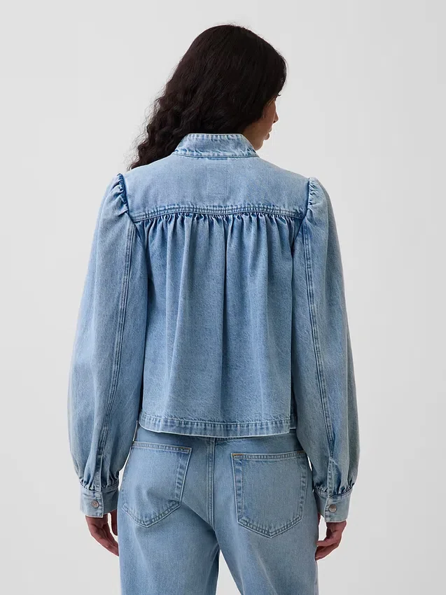 Kurze Swing-Jacke aus Denim