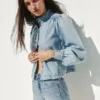 Kurze Swing-Jacke aus Denim