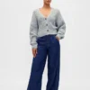Kurzer Strickpullover aus Baumwollmischung
