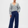 Kurzer Strickpullover aus Baumwollmischung