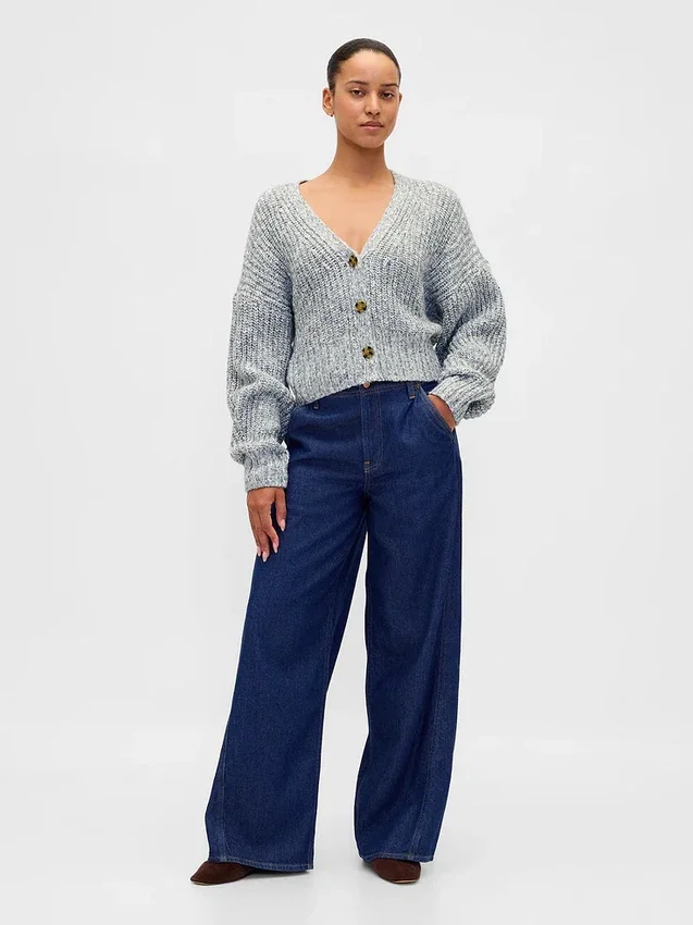 Kurzer Strickpullover aus Baumwollmischung