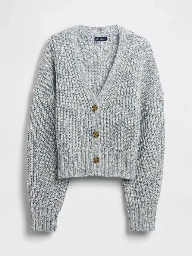 Kurzer Strickpullover aus Baumwollmischung