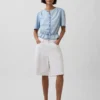 Kurzes Peplum-Oberteil aus Denim