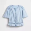 Kurzes Peplum-Oberteil aus Denim