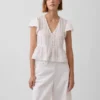 Kurzes Peplum-Oberteil aus Spitzenvoile