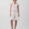 Kurzes Peplum-Oberteil aus Spitzenvoile