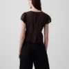 Kurzes Peplum-Oberteil aus Spitzenvoile