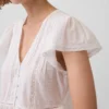 Kurzes Peplum-Oberteil aus Spitzenvoile