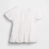 Kurzes Peplum-Oberteil aus Spitzenvoile