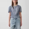 Kurzes Peplum-Oberteil mit Knopfleiste