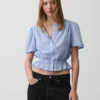 Kurzes Peplum-Oberteil mit Knopfleiste