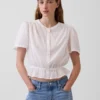 Kurzes Peplum-Oberteil mit Knopfleiste