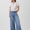 Kurzes Peplum-Oberteil mit Knopfleiste