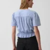 Kurzes Peplum-Oberteil mit Knopfleiste