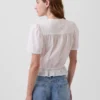 Kurzes Peplum-Oberteil mit Knopfleiste
