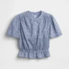 Kurzes Peplum-Oberteil mit Knopfleiste