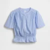Kurzes Peplum-Oberteil mit Knopfleiste