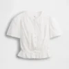 Kurzes Peplum-Oberteil mit Knopfleiste
