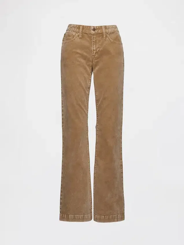 Lange, schmal geschnittene Cord-Hose mit niedriger Leibhöhe