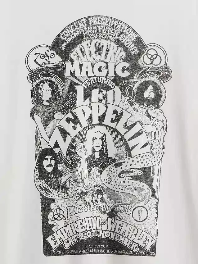 Led Zeppelin T-Shirt mit Grafik in lockerer Passform