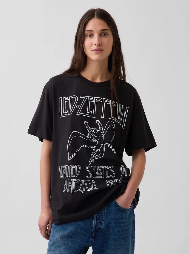 Led Zeppelin T-Shirt mit Grafik in lockerer Passform