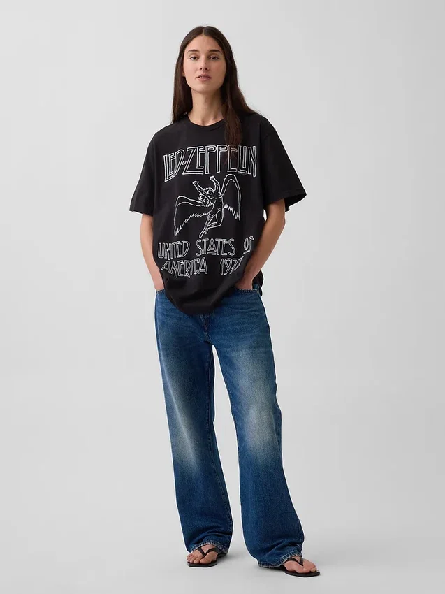 Led Zeppelin T-Shirt mit Grafik in lockerer Passform