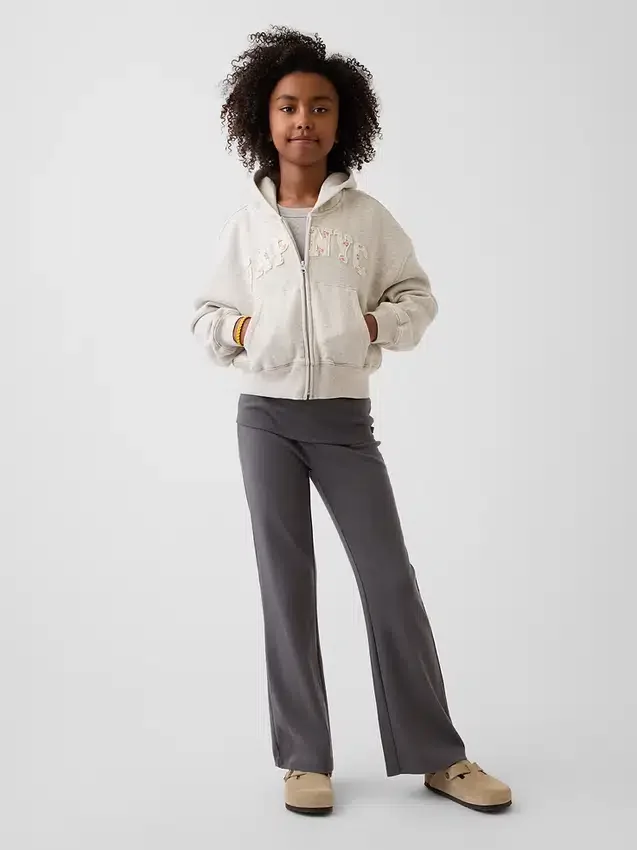 Leggings für Kinder mit umgeschlagenem Saum und ausgestelltem Bein