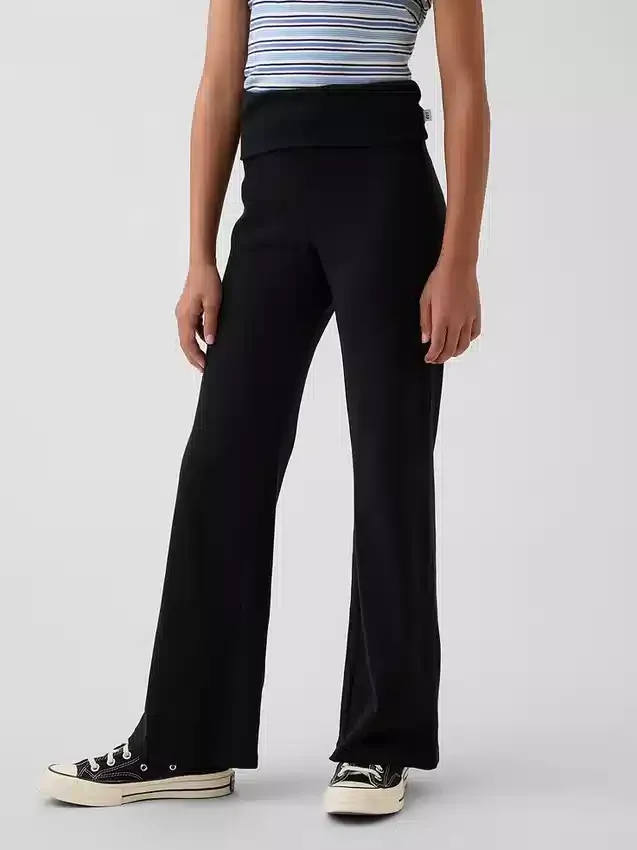 Leggings für Kinder mit umgeschlagenem Saum und ausgestelltem Bein