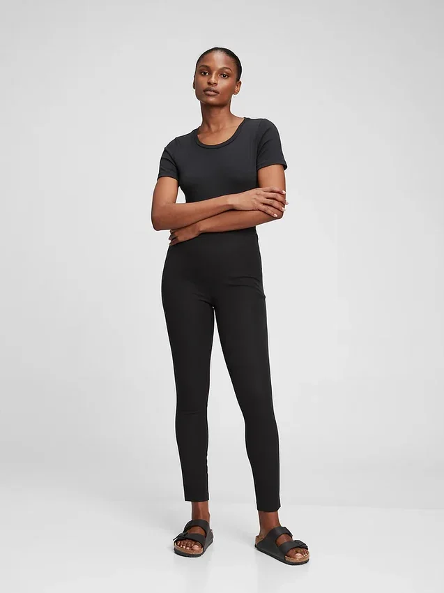 Leggings mit hoher Leibhöhe und Bi-Stretch
