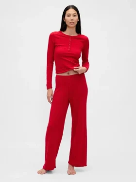 Leichte CashSoft-Pointelle-Herz-Pyjama-Hose
