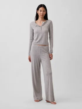 Leichte CashSoft-Pointelle-Herz-Pyjama-Hose