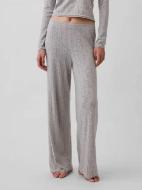 Leichte CashSoft-Pointelle-Herz-Pyjama-Hose