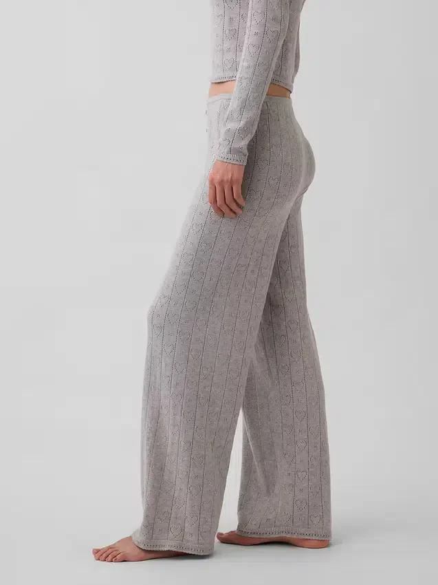 Leichte CashSoft-Pointelle-Herz-Pyjama-Hose