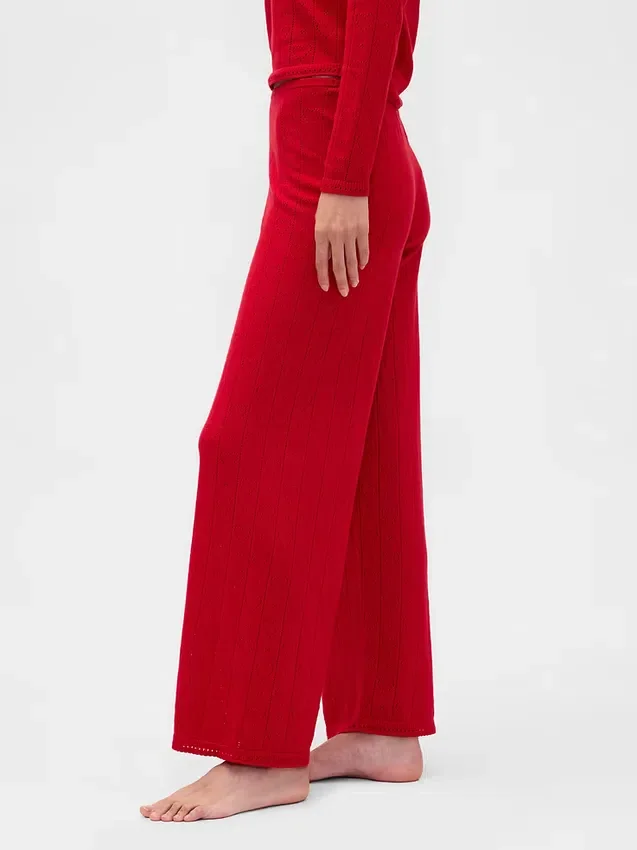 Leichte CashSoft-Pointelle-Herz-Pyjama-Hose