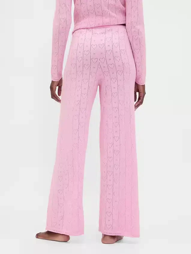 Leichte CashSoft-Pointelle-Herz-Pyjama-Hose