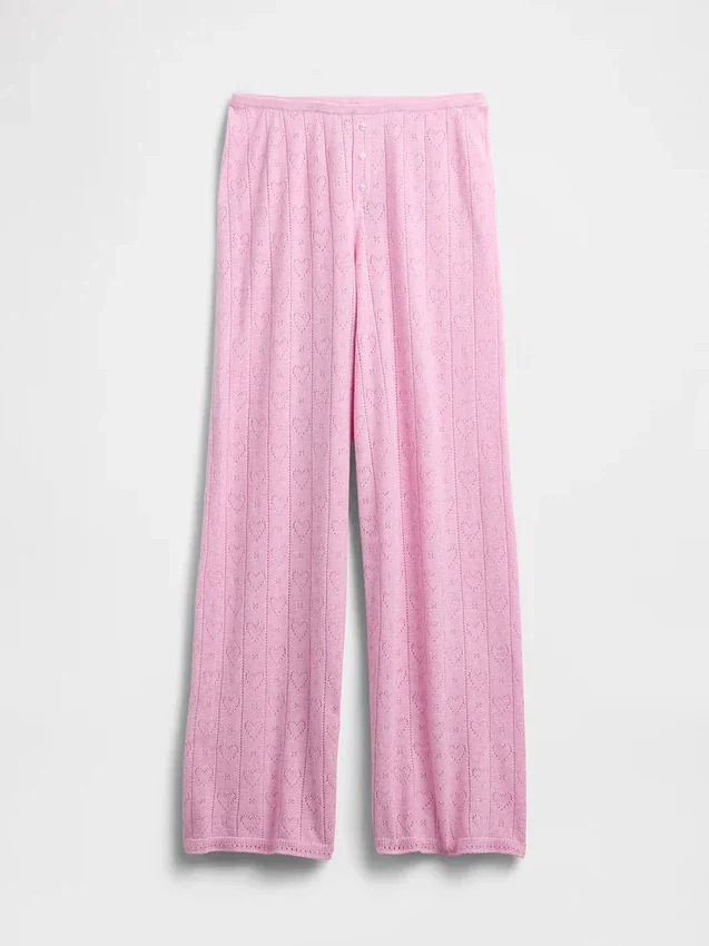 Leichte CashSoft-Pointelle-Herz-Pyjama-Hose