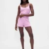 Leichte CashSoft-Pointelle-Pyjama-Shorts mit Herzmuster