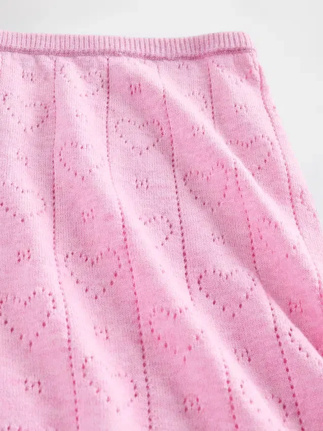 Leichte CashSoft-Pointelle-Pyjama-Shorts mit Herzmuster