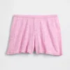 Leichte CashSoft-Pointelle-Pyjama-Shorts mit Herzmuster