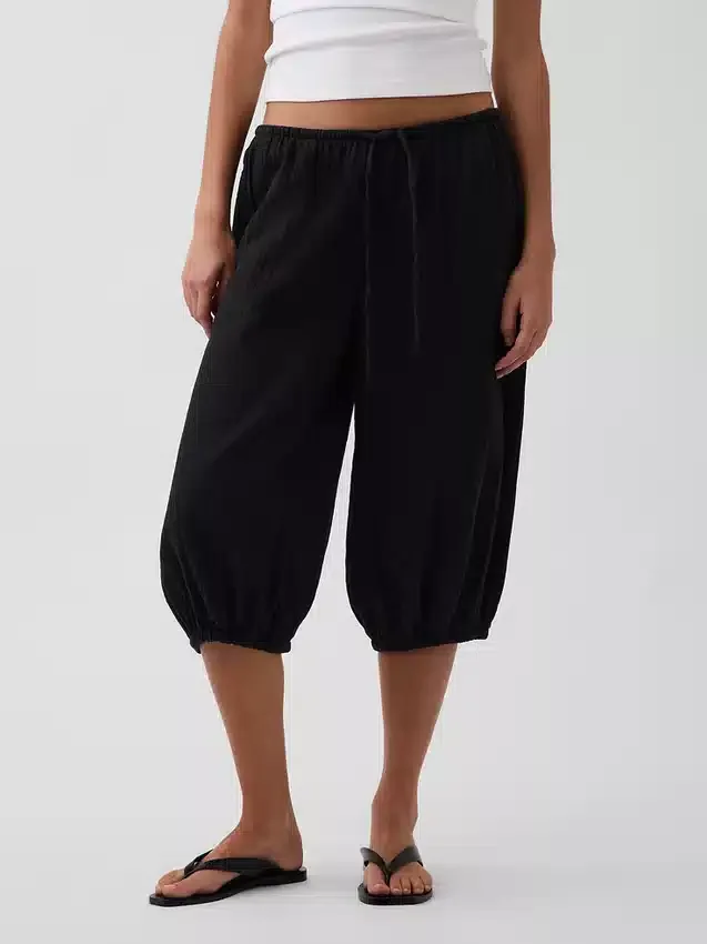 Leichte Culotte-Hose aus Baumwollgaze