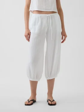 Leichte Culotte-Hose aus Baumwollgaze