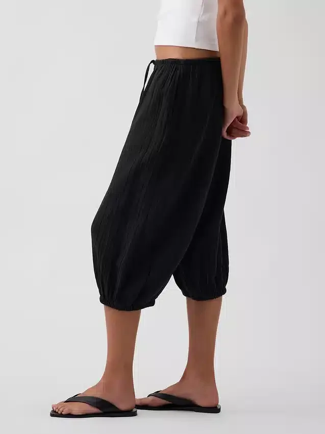 Leichte Culotte-Hose aus Baumwollgaze