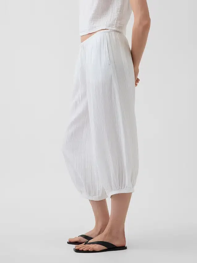 Leichte Culotte-Hose aus Baumwollgaze