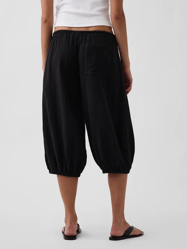 Leichte Culotte-Hose aus Baumwollgaze