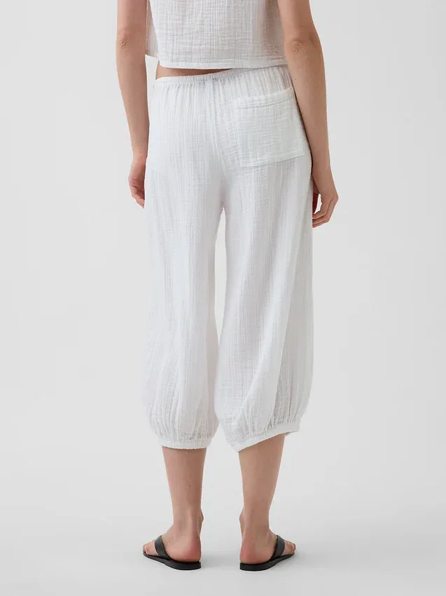 Leichte Culotte-Hose aus Baumwollgaze