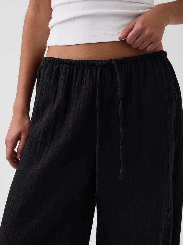 Leichte Culotte-Hose aus Baumwollgaze
